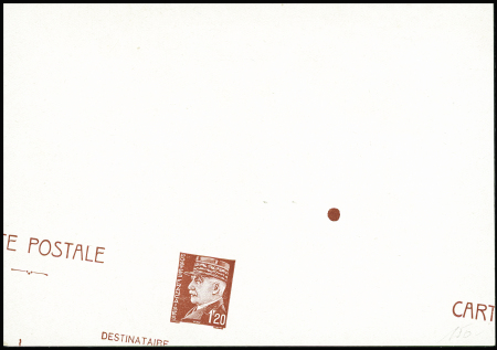 Entier CP 1F20 Pétain neuve avec très belle variété de coupe . TB