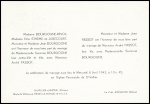 Entier CP 1F20 Pétain obl Amplepuis Rhone (27.3.42) avec au verso repiquage de faire-part de mariage, adressé à Londres. RR et TB