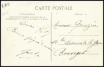N°137 obl Douai Nord (6.7.1909) sur carte postale avec vignette bleue du concours d'aviation de Douai (ce fut le 1er meeting d'aviation du monde). TB