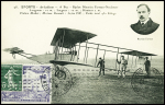 N°137 obl mec "Port-aviation (Seine et Oise)" (1909) sur CP "Biplan Maurice Farman - Neubauer". TB