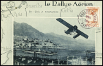 Carte postale neuve du rallye aérien de Monaco obl cachet violet "Rallye aérien Paris avril 1914". TB