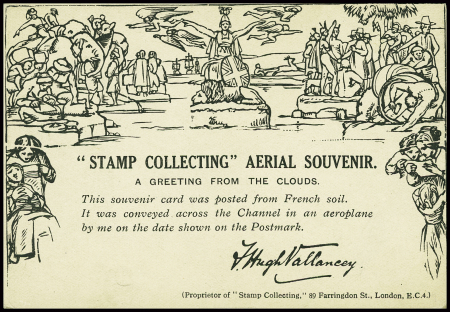 Carte par avion "Stamp collecting aerial souvenir" pour Londres avec CAD "Field post office S.20" (10.12.1918 - Marquise Pas de calais). TB