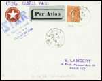 Idem. Muller n°204 obl Cannes (17.8.31) sur lettre du vol retour avec en-tête rouge et griffe bleue de la Star + griffe violette "1er vol Cannes - Paris" (Muller n°293A). Rare et TB