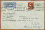 N°277, caisse d'amortissement obl 31.5.34 sur lettre par avion pour Alger avec mention dactyl "premier service Marseille - Les Baléares - Alger avec passagers". TB
