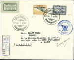 30.31 - 12 - 1930 Bangkok - Hanoï. Lettre AFF Thaïlande PA13 + 14 obl Bangkok, avec cachet bleu de l'aérodrome de Don Muang à Bangkok et signature du Major Luang Bhasa, pilote (Muller Siam n°40)