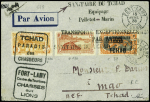 Congo n°120 + Gabon n°130 + Tchad n°37 obl Fort Lamy (16.4.1936) sur lettre pour Mao (Tchad) avec pseudo Daguins "Tchad paradis des chasseurs" et "Fort Lamy centre de tourisme chasses aux lions"