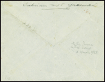 Cameroun n°137, 3 pièces obl Yaoundé sur lettre avec griffe de fortune noire "Potez 561 Yaounde - Lamy 16.3.39". TB