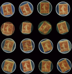 N°138 : 16 timbres-monnaie : Crédit Lyonnais (2) - Société Marseillaise de crédit - Lisez l'intran - Rhum Charleston - Spidoléine (2) - Société Générale - Nouvelles Galeries