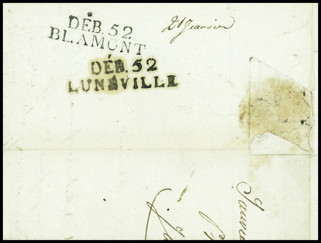 MEURTHE : lettre avec MP "52 Phalsbourg" (1819) et