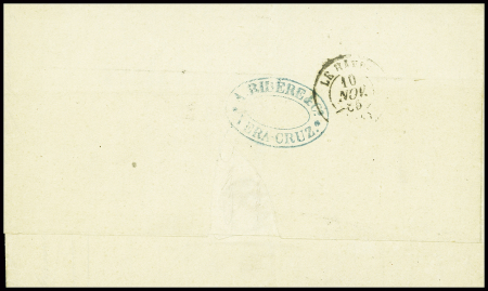 N°24 obl ancre + CAD octogonal d'agence consulaire "1 Mexique 1*" (13 oct 65) sur lettre. TB