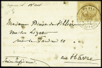 N°28 obl CAD "Paris R. Taitbout" (29 sept 70) sur carte postale de fortune sur carton souple pour Le Havre avec mention manuscrite "reçue le 18 oct" (Le Non Dénommé n°1). TB