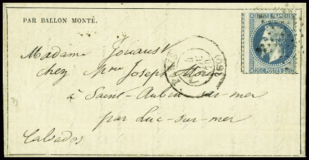 N°29 obl étoile muette + CAD "Paris (60)" (4 nov 70) sur Gazette n°4 pour Luc sur Mer (arrivée 7 nov 70) (Le Ville de Chateaudun). TB