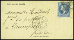 N°29 obl étoile 20 + CAD "Paris R. St DOMque Gn 53" (18 janv 71) sur Gazette des Absents n°28 pour Quimperlé (Finistère) avec arrivée (Le Général Bourbaki). TB