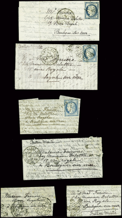 6 ballons montés à destination de Boulogne sur Mer dont 3 sans timbres. TB