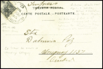 Argentine n°112 (replié) obl Buenos Aires (12.12.1903) sur carte postale représentant J.Irizar, capitaine de la canonnière Uruguay qui secourut les naufragés de l'expédition Nordenskjold