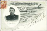 Même CP mais AFF Argentine n°115 obl Buenos Aires (1903) avec effigie de D. Juan L. de Bertodano, chef des machines de l'Uruguay avec sa signature autographe. TB