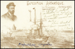 Argentine n°113 en paire obl Buenos Aires (17.12.1903) sur carte postale bistre "expedition Antarctique Le Français Buenos Aires". TB