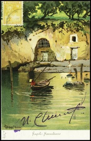 Argentine n°114 obl sur carte postale en couleurs avec signature autographe de Charcot. TB