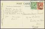 Grande-Bretagne n°139 + 140 obl Stornoway (27.7.1921) sur carte postale de Charcot avec signature "Ton papa Jean" adressée à sa fille Marion à Neuilly (expédition du Pourquoi Pas)
