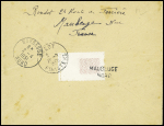 France n°837 + 865 en paire + 866 en paire obl Maubeuge (18.9.50) sur lettre pour la terre Adelie via le navire CDT Charcot avec au verso CAD de transit Brest (20.9.1950)