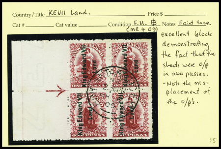 Terre d'Edouard VII n°1 en bloc de 4 BDF obl CAD "Brit Antarctic expd" (4.3.1909). TB