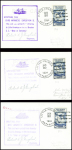 3 cartes postales photos diff de la 2ème expédition Antarctique de Byrd AFF avec USA n°323 obl grand CAD "Little America Antartica" (30.1.1934) et grand cachet rect violet. TB