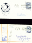 USA n°323a, 2c bleu non dentelé obl mec de new-York (10.2.1934) sur env de la 2e expedition Byrd avec illustration globe terrestre et USA n°323 obl mec "Little america Antarctica"