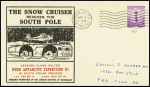 USA n°453 obl mec de Boston (6 mai 1941) sur env illustrée "The snow cruiser reaches the south pole" et mention rouge d'interruption du programme à cause des préparatifs de guerre