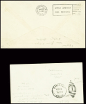 4 lettres de la 2ème expedition Byrd AFF n°323 ou 323a avec obl diverses dont grand CAD avec killer "second Byrd Antarctic expedition SS Jacob Ruppert" (10.1.35) (3 griffes noire)