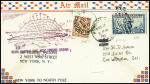 GB n°161 obl London (3 oct 31) + USA n°280 obl New-York (3.5.1931) sur lettre avec griffe illustrée violette "Wilkins Ellsworth Arctic submarine expedition 1931". TB