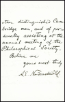 Lettre autographe d'Adolf Eric Nordenskjold écrite le 5 dec 1881 de Stockholm (cet explorateur a découvert en 1878 le passage de nord-est de l'Arctique le long de la Sibérie)