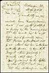 Lettre autographe de l'explorateur américain Charles Francis Hall dans laquelle il exprime son désir d'atteindre le Pole Nord à bord du Polaris (5 mars 1871) + note manuscrite