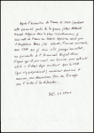 Lettre dactylographiée de Byrd Paul Emile Victor (5.7.1956) le remerciant pour l'envoi d'une lettre OBL en terre Adélie + note manuscrite de PEV sur sa première rencontre avec Byrd