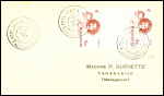 Madagascar n°311 en paire obl CAD "S.Paul et Amsterdam Madagascar depend. Australes" (31 dec 51) sur env GUENETTE (courrier du Vercors). TB