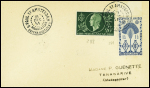 Madagascar n°271 + 288 obl CAD "S.Paul et Amsterdam Madagascar depend. Australes" (31 dec 51) sur env GUENETTE (courrier du Vercors). TB