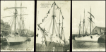 3 cartes postales verticales de Saint Malo et du Havre avec vue du navire Le Français. TB