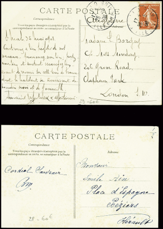 2 cartes postales ayant voyagé : lancement du Pourquoi Pas? 18 mai 1908 : "Enfin Libre !" et "arrivée des officiels". TB