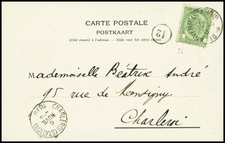 Belgique n°56 obl Anvers (1899) sur carte postale de l'expédition de Gerlache. TB
