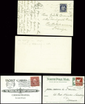 2 cartes postales photos du dirigeable Norge + 2 petites cartes "North Pole Mail" AFF mixte Norvège n°107 + USA n°183 et Danemark n°132 + 135 + Norvège n°107. TB