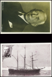 2 cartes postales avec effigie de Roald Amundsen. TB