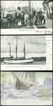 7 cartes postales de l'expédition du Fram dont Norvège n°50 obl CAD "Polhavet" illustré d'un bateau. TB