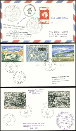 6 lettres AFF divers TAAF obl Terre Adélie, AFF variés. TB