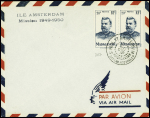 Madagascar n°317 en paire obl CAD "St Paul et Amsterdam Madagascar depend. Australes" (31 dec 49) sur env sans adresse avec griffe "Ile Amsterdam mission 1949 - 1950"
