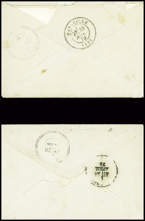 Lettre avec CAD "Alger Algérie" (17 nov 70) + "PP" encadré noir + cachet noir avec aigle couronnée "Service de la flotte transport la Driade". TB