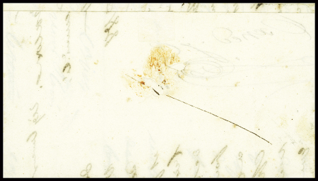 N°1b 10c bistre-verdâtre obl grille + cursive "31 Seissan" + T15 Auch (1851), Gers, sur lettre. TB