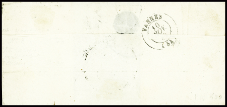 N°3 obl grille + cursive "21 St Nicolas du Pelem" + T13 "Quintin (21)" (1849) sur lettre, ind 23. TB