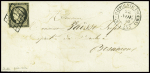 N°3 obl grille + T14 "St Hippolyte (Doubs) (24)" (1849) sur lettre pour Besançon, ind 18. TB