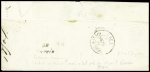 N°3 obl grille + T15 "Le Houga (31)" (1850) sur lettre, ind 19. TB