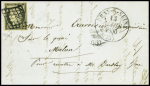 N°3b 20c gris sur chamois obl grille + T13 "Bray-s-Seine (73)" (1850) sur lettre. TB. Certificat RSP. TB