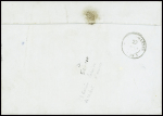 N°4 obl grille + cursive "39 Onesse" + T15 Arjuzanx (aout 1850) sur lettre, ind 23. TB